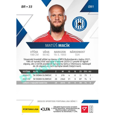 2022/23 Sportzoo Fortuna Liga 1. série #091 Matúš Macík