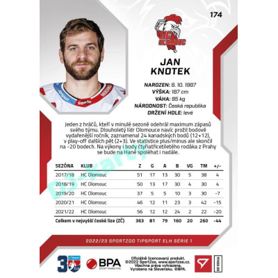 2022/23 Sportzoo ELH 1. série #174 Jan Knotek