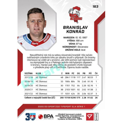 2022/23 Sportzoo ELH 1. série #163 Branislav Konrád