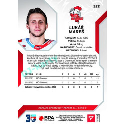2022/23 Sportzoo ELH 2. série #322 Lukáš Mareš