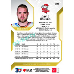 2022/23 Sportzoo ELH 2. série #325 David Škůrek Gold xx/19