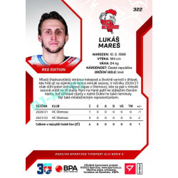2022/23 Sportzoo ELH 2. série #322 Lukáš Mareš Red xx/49
