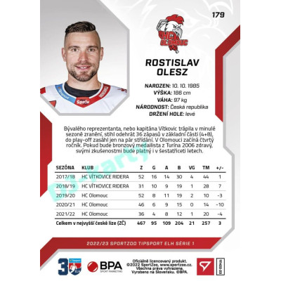 2022/23 Sportzoo ELH 1. série #179 Rostislav Olesz