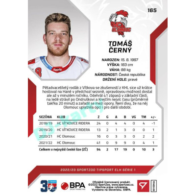 2022/23 Sportzoo ELH 1. série #165 Tomáš Černý