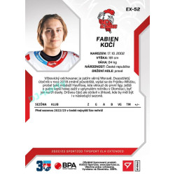 2022/23 Sportzoo ELH Extended #EX-52 Fabien Kočí