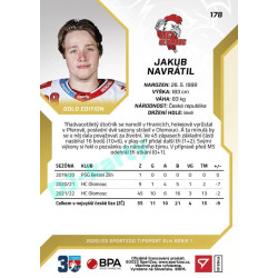 2022/23 Sportzoo ELH 1. série #178 Jakub Navrátil Gold xx/19