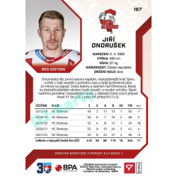 2022/23 Sportzoo ELH 1. série #167 Jiří Ondrušek Red xx/49