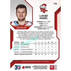 2022/23 Sportzoo ELH 1. série #170 Lukáš Anděl Red xx/49