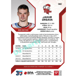 2022/23 Sportzoo ELH 1. série #180 Jakub Orsava Red xx/49