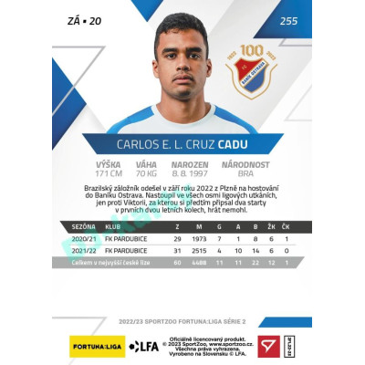 2022/23 Sportzoo Fortuna Liga 2. série #255 Carlos E.L. Cruz Cadu