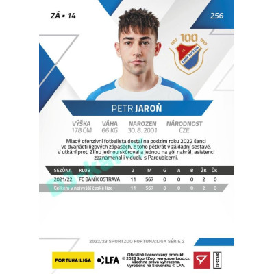 2022/23 Sportzoo Fortuna Liga 2. série #256 Petr Jaroň