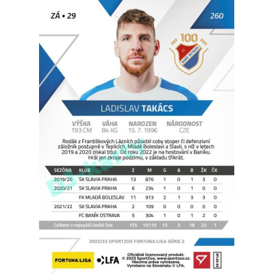 2022/23 Sportzoo Fortuna Liga 2. série #260 Ladislav Takács