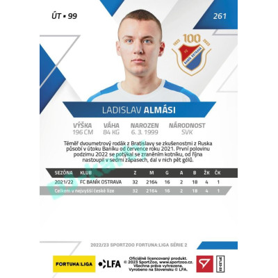 2022/23 Sportzoo Fortuna Liga 2. série #261 Ladislav Almási
