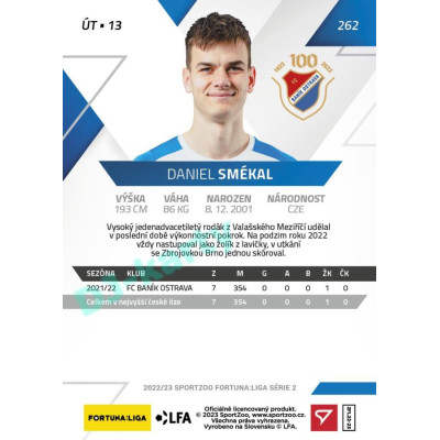 2022/23 Sportzoo Fortuna Liga 2. série #262 Daniel Smékal