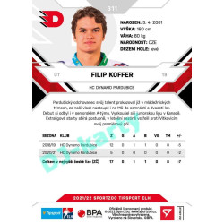 2021/22 Sportzoo TIPSPORT ELH 2. série #311 Filip Koffer