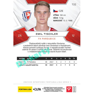 2021/22 Sportzoo Fortuna Liga Emil Tischler #132