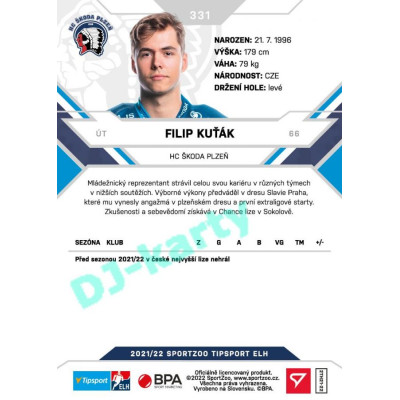 2021/22 Sportzoo TIPSPORT ELH 2. série #331 Filip Kuťák