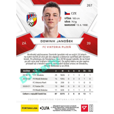 2021/22 Sportzoo Fortuna Liga 2. série #267 Dominik Janošek