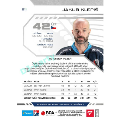 2024/25 Sportzoo ELH 1. serie #211 Jakub Klepiš