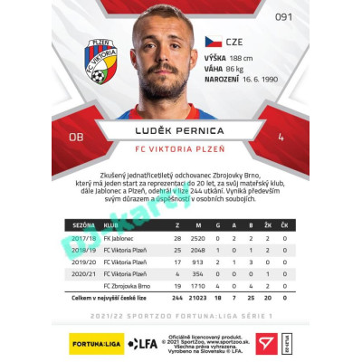 2021/22 Sportzoo Fortuna Liga Luděk Pernica #91
