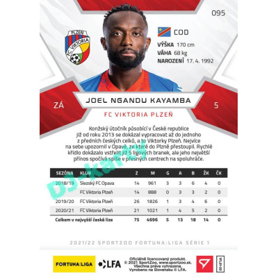 2021/22 Sportzoo Fortuna Liga Joel Ngandu Kayamba #95