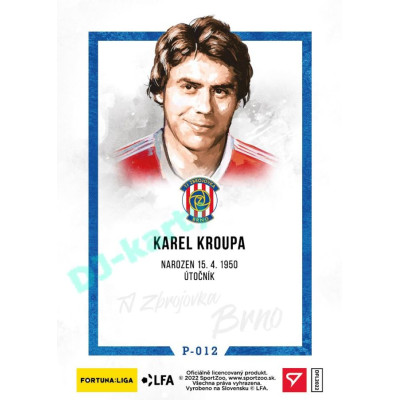 2023 Sportzoo Dekády fotbalové ligy #P-012 Karel Kroupa Portrét