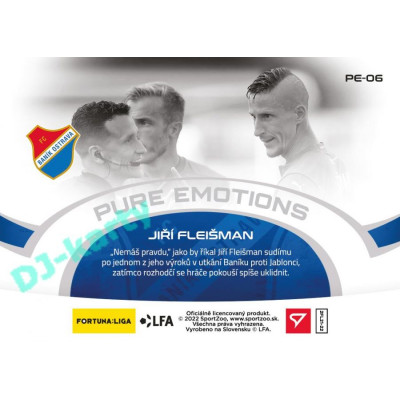 2021/22 Sportzoo Fortuna Liga 2. série #PE-06 Jiří Fleišman PURE EMOTIONS