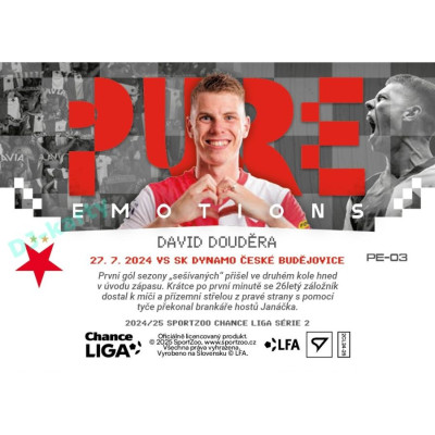 2024/25 Sportzoo Chance Liga 2. série #PE-03 David Douděra Pure Emotions - 3D