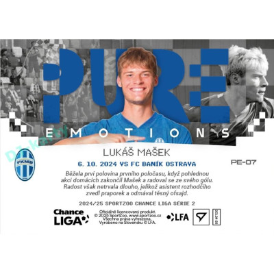 2024/25 Sportzoo Chance Liga 2. série #PE-07 Lukáš Mašek Pure Emotions - 3D