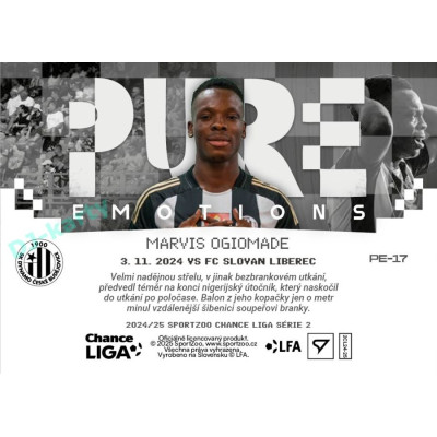 2024/25 Sportzoo Chance Liga 2. série #PE-17 Marvis Ogiomade Pure Emotions - 3D