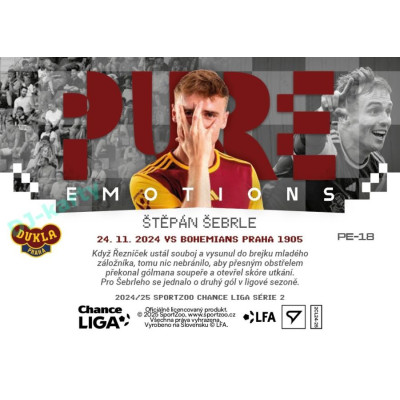 2024/25 Sportzoo Chance Liga 2. série #PE-18 Štěpán Šebrle Pure Emotions - 3D