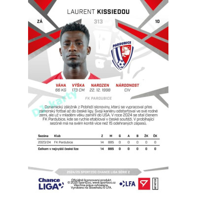 2024/25 Sportzoo Chance Liga 2. série #313 Laurent Kissiedou