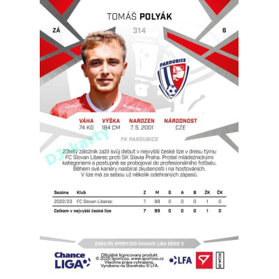 2024/25 Sportzoo Chance Liga 2. série #314 Tomáš Polyák