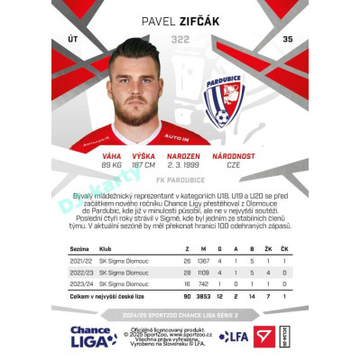 2024/25 Sportzoo Chance Liga 2. série #322 Pavel Zifčák