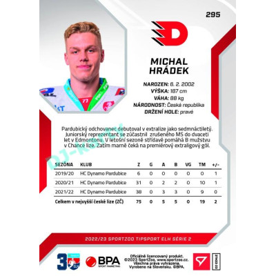 2022/23 Sportzoo ELH 2. série #295 Michal Hrádek