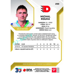 2022/23 Sportzoo ELH 2. série #299 Michal Rouha Gold xx/19