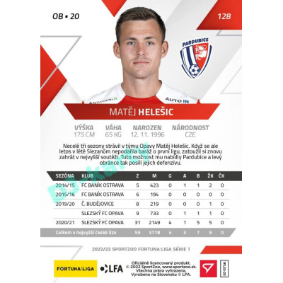 2022/23 Sportzoo Fortuna Liga 1. série #128 Matěj Helešic