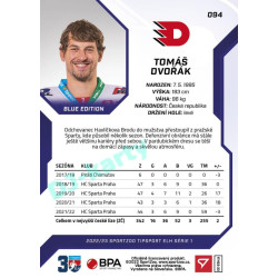 2022/23 Sportzoo ELH 1. série #094 Tomáš Dvořák Blue xx/99