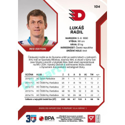 2022/23 Sportzoo ELH 1. série #104 Lukáš Radil Red xx/49