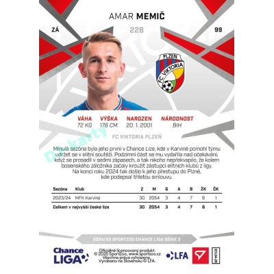 2024/25 Sportzoo Chance Liga 2. série #228 Amar Memič