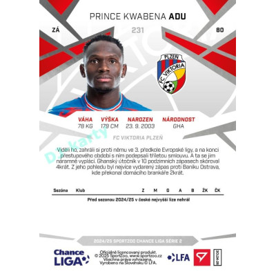 2024/25 Sportzoo Chance Liga 2. série #231 Prince Kwabena Adu