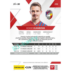 2022/23 Sportzoo Fortuna Liga 2. série #206 Adam Vlkanova