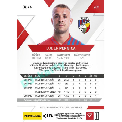 2022/23 Sportzoo Fortuna Liga 2. série #201 Luděk Pernica