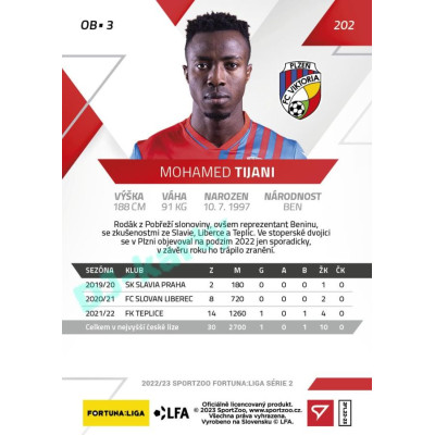 2022/23 Sportzoo Fortuna Liga 2. série #202 Mohamed Tijani