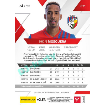 2022/23 Sportzoo Fortuna Liga 1. série #011 Jhon Mosquera