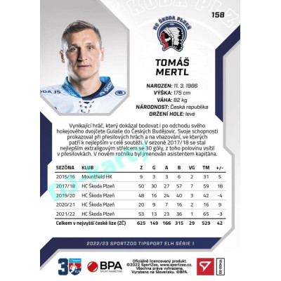 2022/23 Sportzoo ELH 1. série #158 Tomáš Mertl