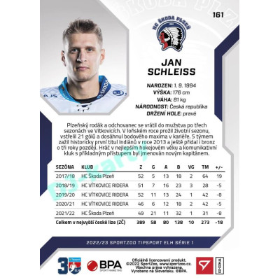 2022/23 Sportzoo ELH 1. série #161 Jan Schleiss