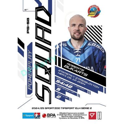 2024/25 Sportzoo ELH 2. serie #PS-58 Roberts Bukarts Powerplay Squad