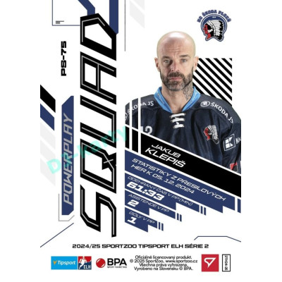 2024/25 Sportzoo ELH 2. serie #PS-75 Jakub Klepiš Powerplay Squad