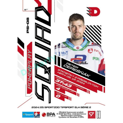 2024/25 Sportzoo ELH 2. serie #PS-08 Peter Čerešňák Powerplay Squad